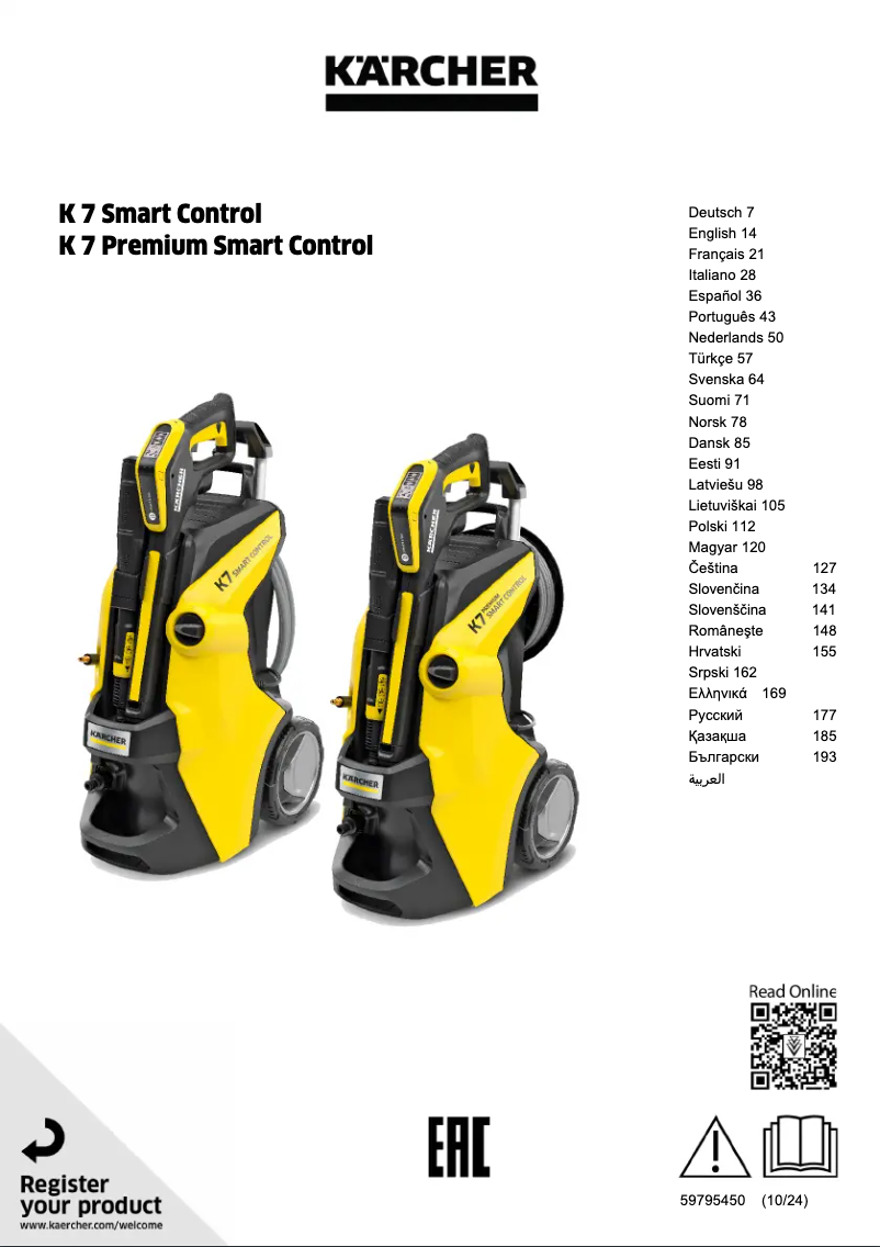 Page n°1 - Manuel utilisateur Kärcher K7 Premium Smart Control