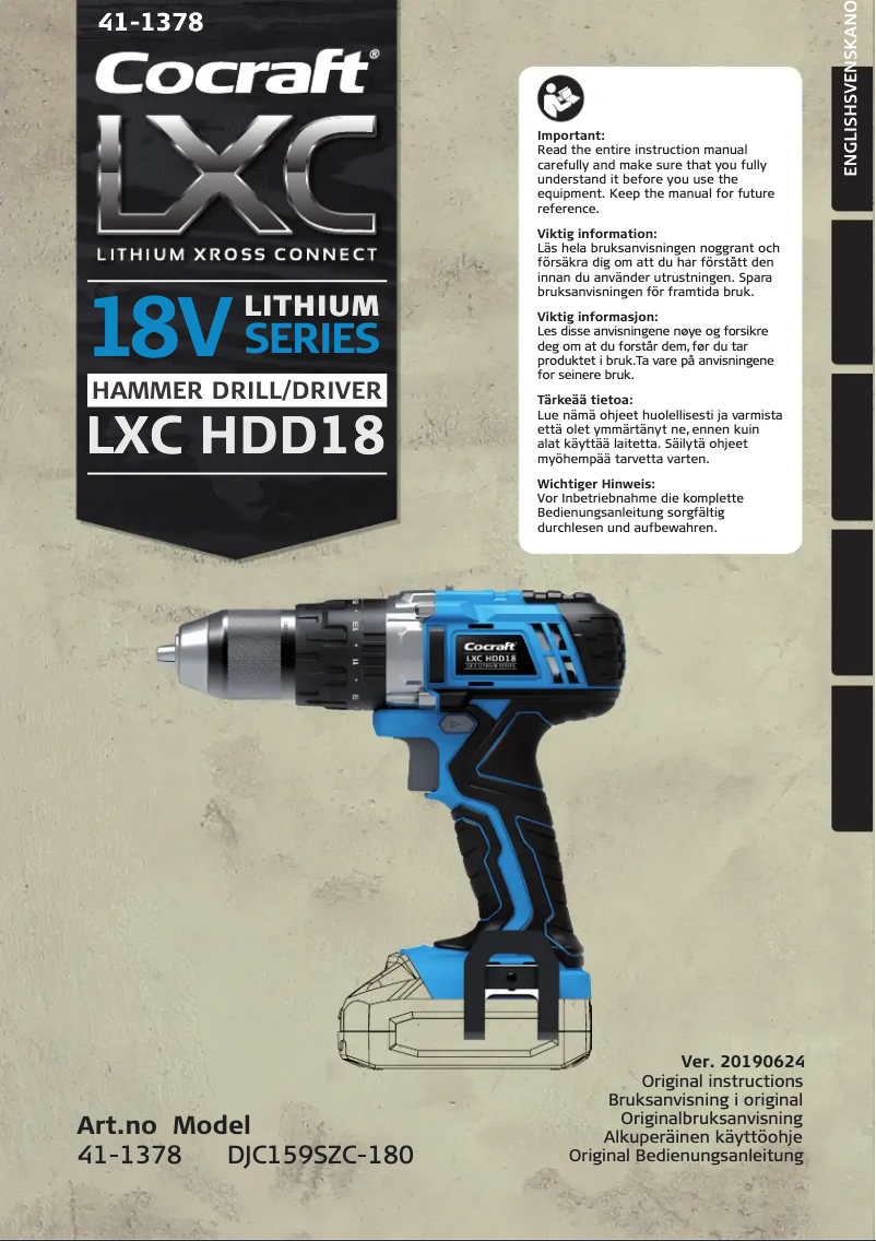 Page 1 de la notice Manuel utilisateur Cocraft LXC HDD18