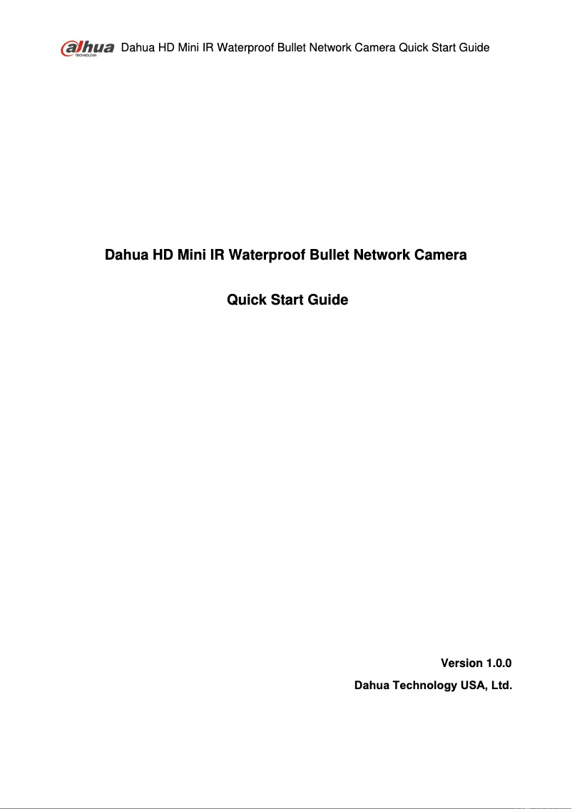 Page n°1 - Manuel utilisateur Dahua Technology N41BD22
