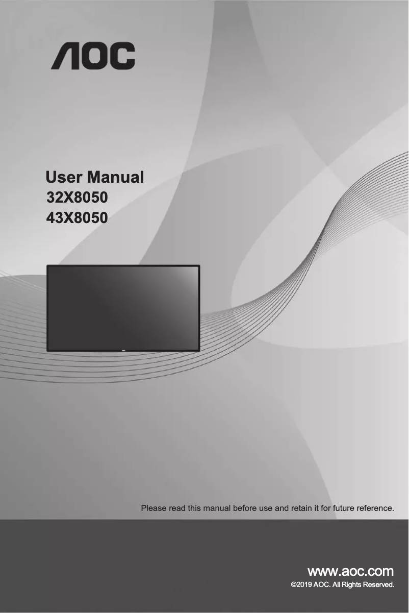Page 1 de la notice Manuel utilisateur AOC 32X8050