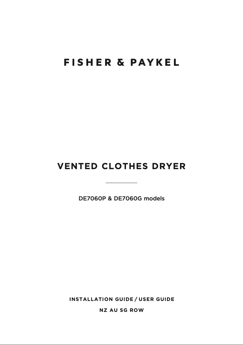 Image de la première page du manuel de l'appareil DE7060G2