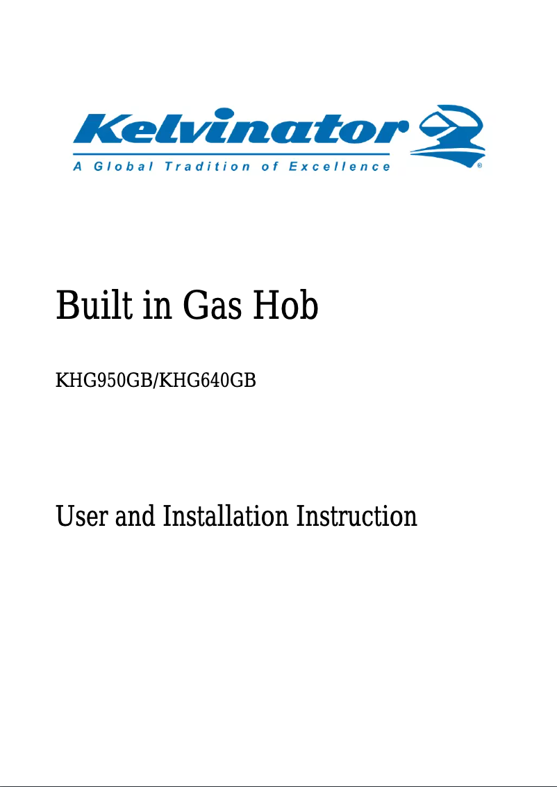 Page 1 de la notice Manuel utilisateur Kelvinator KHG640GB