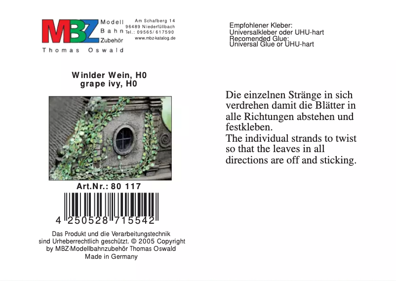 Page 1 de la notice Manuel utilisateur MBZ 80117