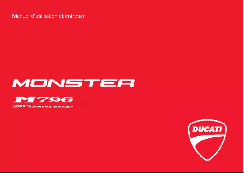 Page 1 de la notice Manuel utilisateur Ducati MONSTER 796 ABS ANNIVER. (2013)