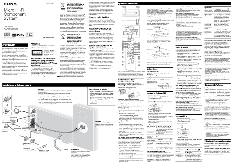 Image de la première page du manuel de l'appareil CMT-BX77DBi