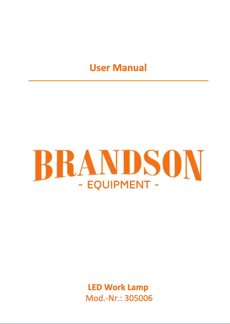 Page 1 de la notice Manuel utilisateur Brandson 305006