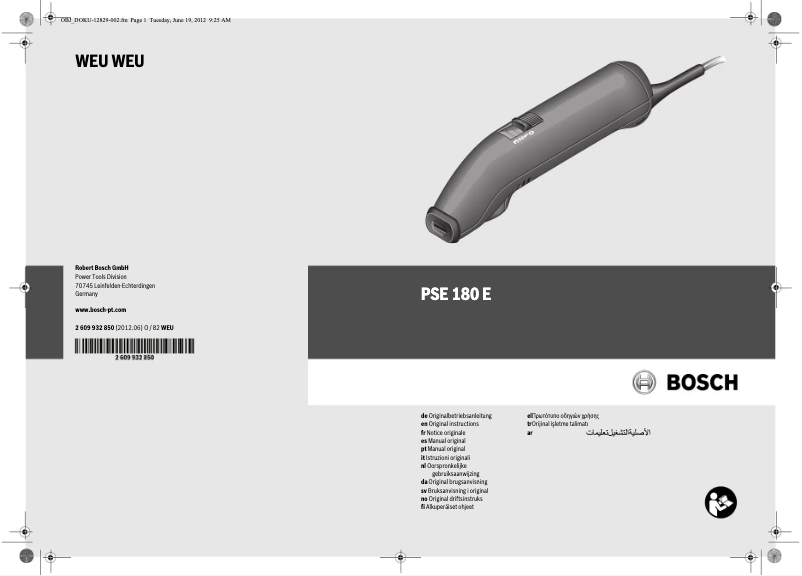 Page n°1 - Manuel utilisateur Bosch PSE 180 E