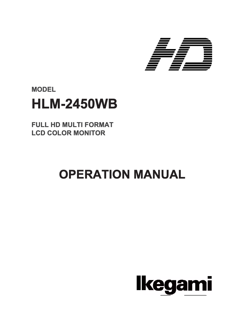 Image de la première page du manuel de l'appareil HLM-2450WB