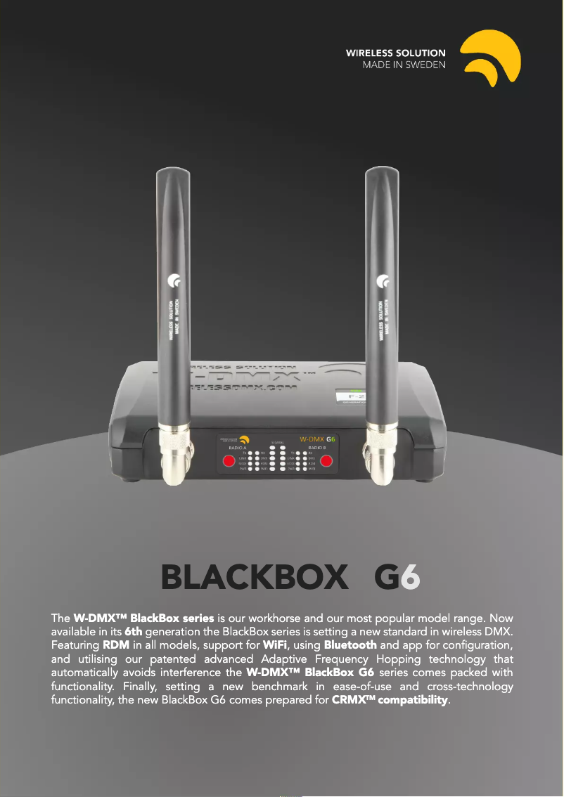 Page n°1 - Fiche technique Wireless Solution BlackBox F-2 G6