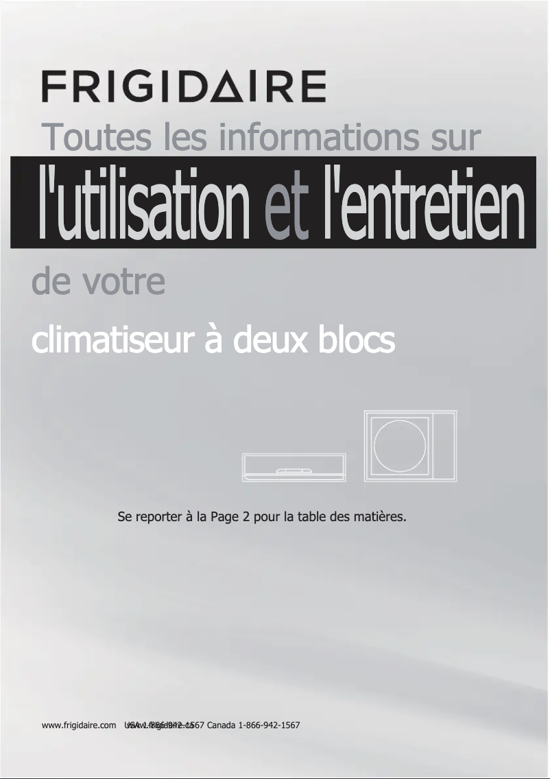 Page 1 de la notice Manuel utilisateur Frigidaire FRS184YS2