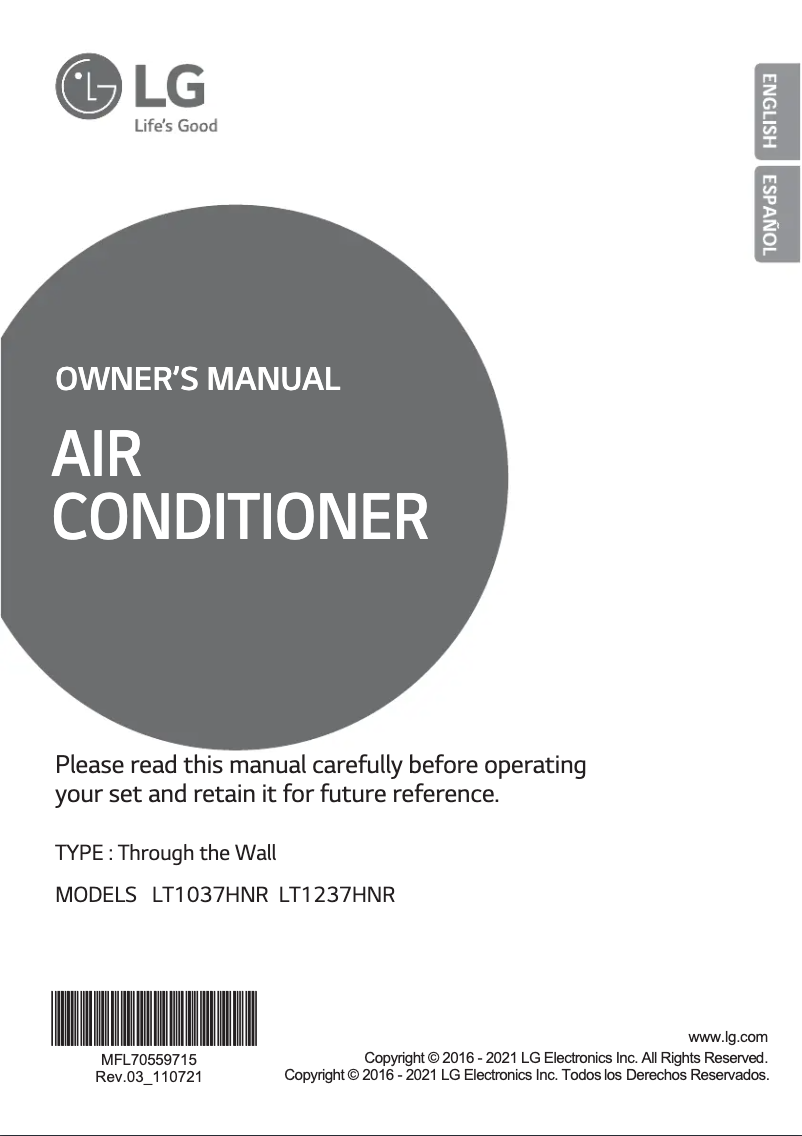 Página 1 del manual Manual de usuario LG LT1037HNR