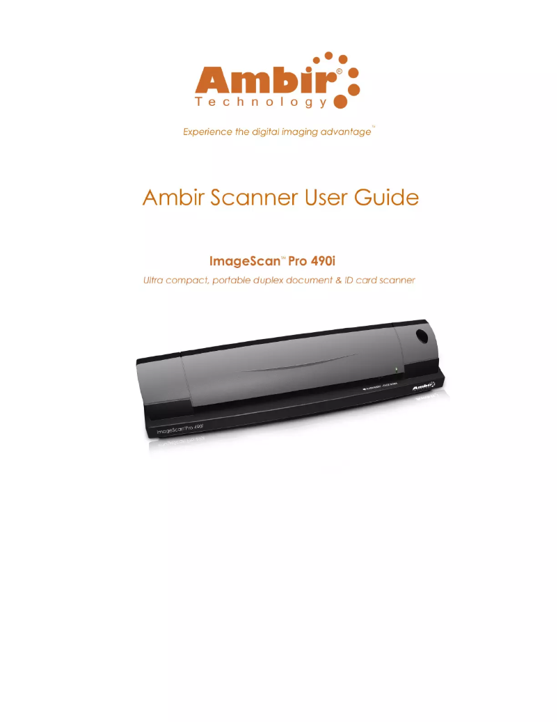 Page n°1 - Manuel utilisateur Ambir ImageScan Pro DS490i