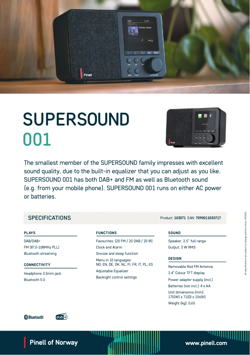 Image de la première page du manuel de l'appareil Supersound 001