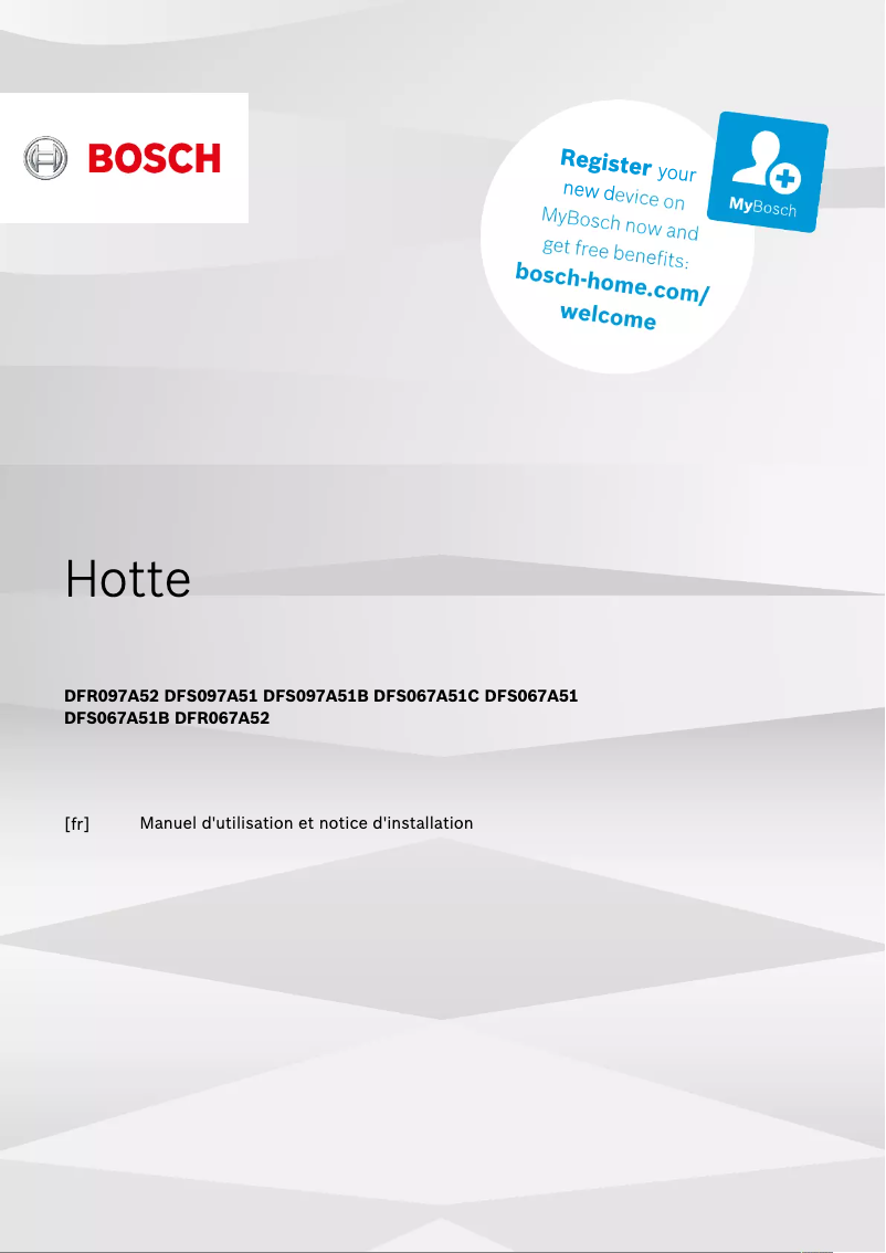 Page 1 de la notice Manuel utilisateur Bosch DFR097A52