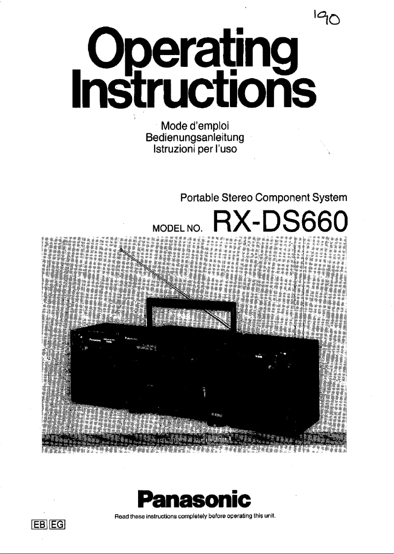 Page n°1 - Manuel utilisateur Panasonic RX-DS660