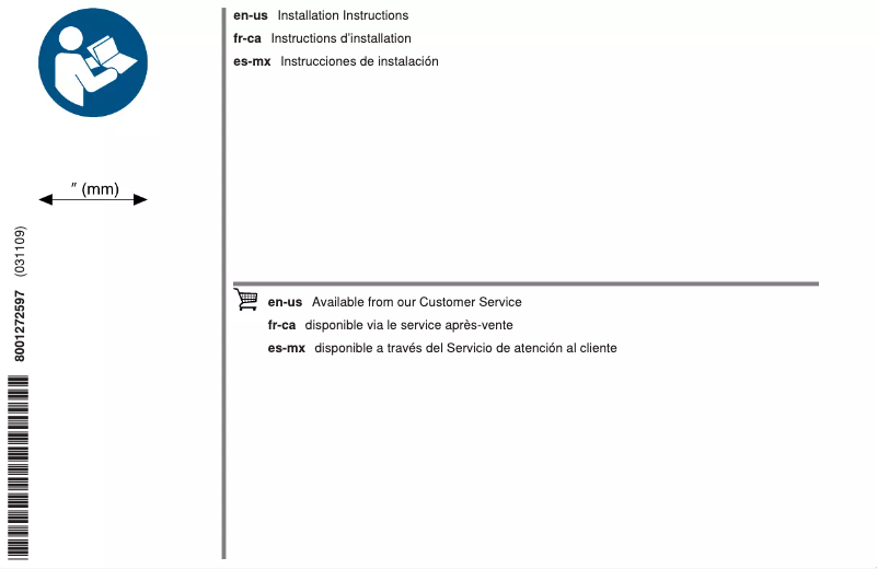 Page 1 de la notice Guide d'installation Thermador T48IT100NP