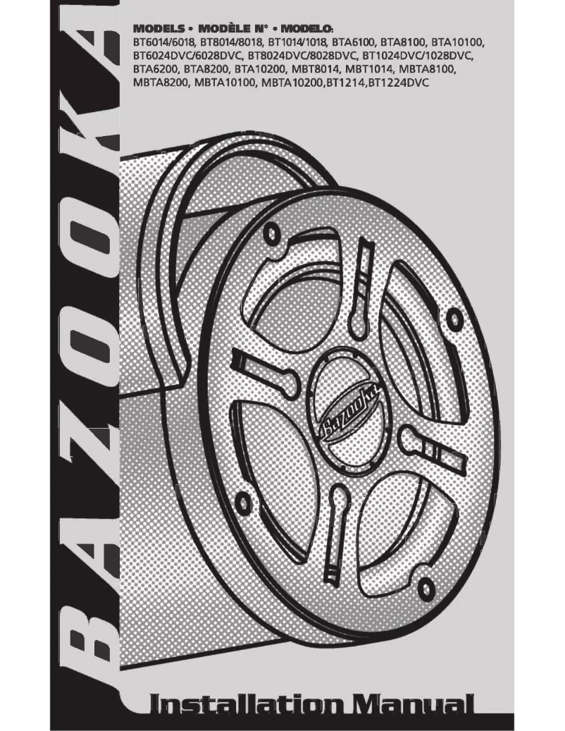 Page n°1 - Manuel utilisateur Bazooka BT6018