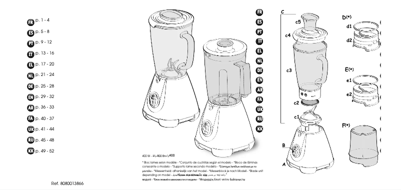 Image de la première page du manuel de l'appareil Faciclic Maxi LM233A