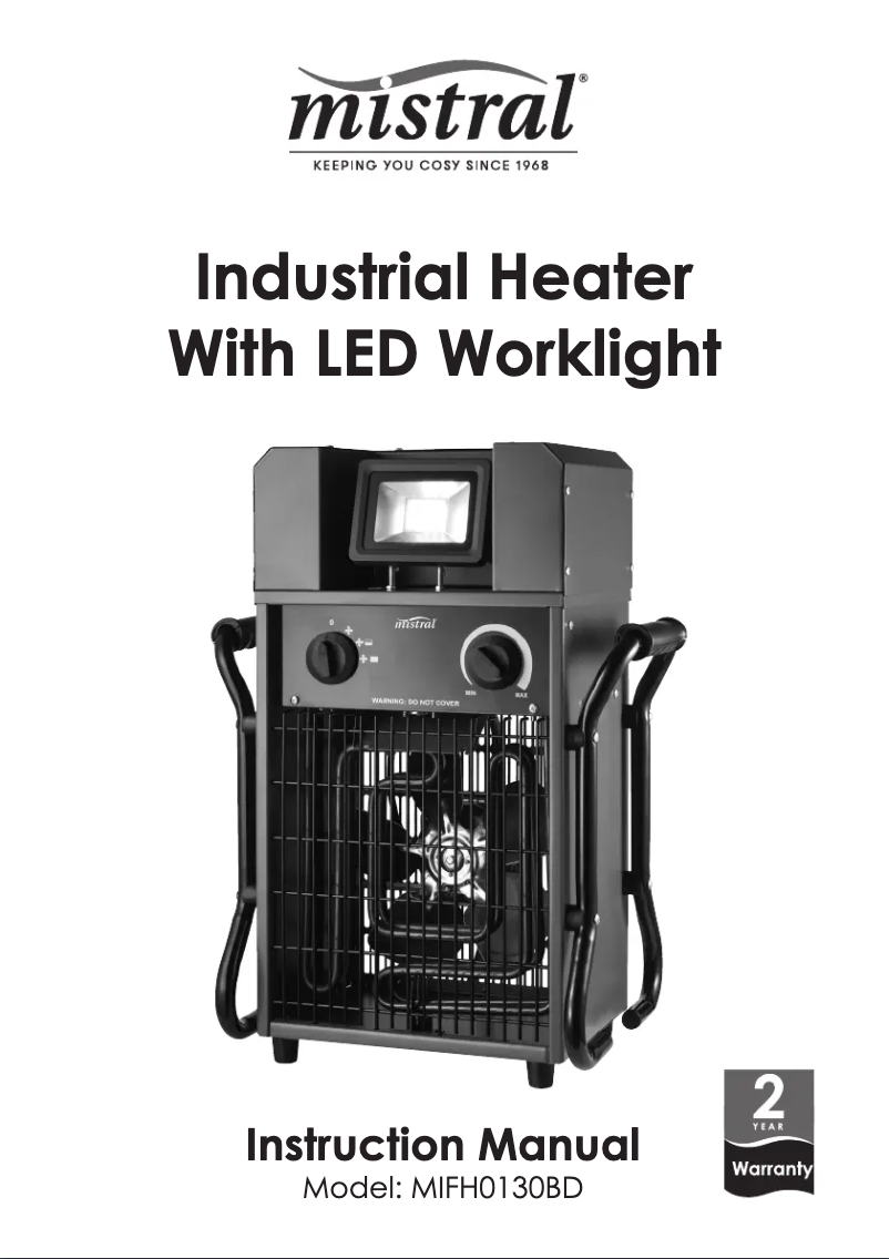 Page 1 de la notice Manuel utilisateur Mistral MIFH0130BDA