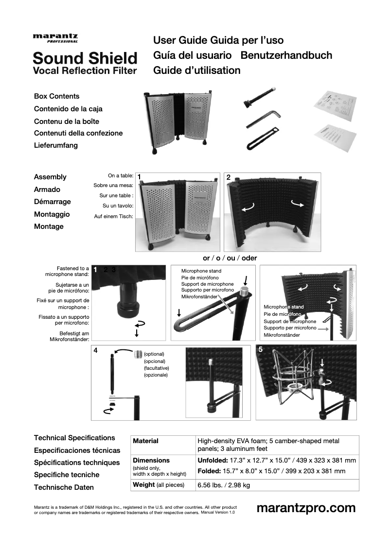 Page n°1 - Manuel utilisateur Marantz Sound Shield