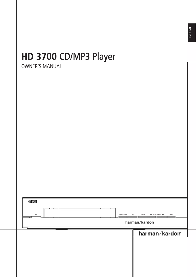 Page 1 de la notice Mode d'emploi Harman Kardon HD 3700