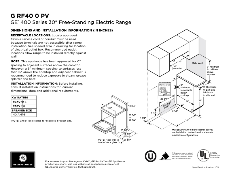 Image de la première page du manuel de l'appareil GRF400PVSS