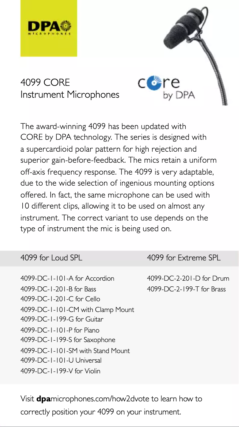Page n°1 - Manuel utilisateur DPA 4099 Core