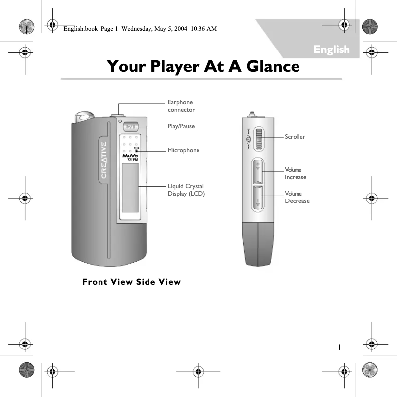 Image de la première page du manuel de l'appareil MuVo TX FM