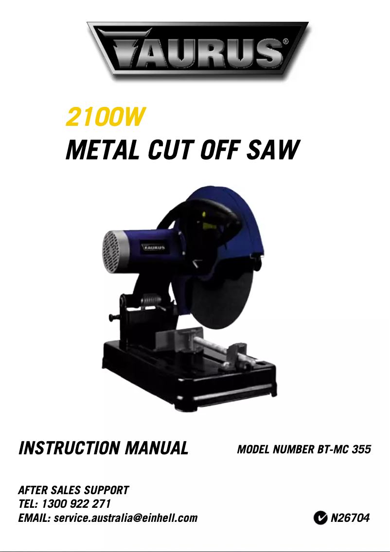 Page n°1 - Manuel utilisateur Taurus BT-MC 355