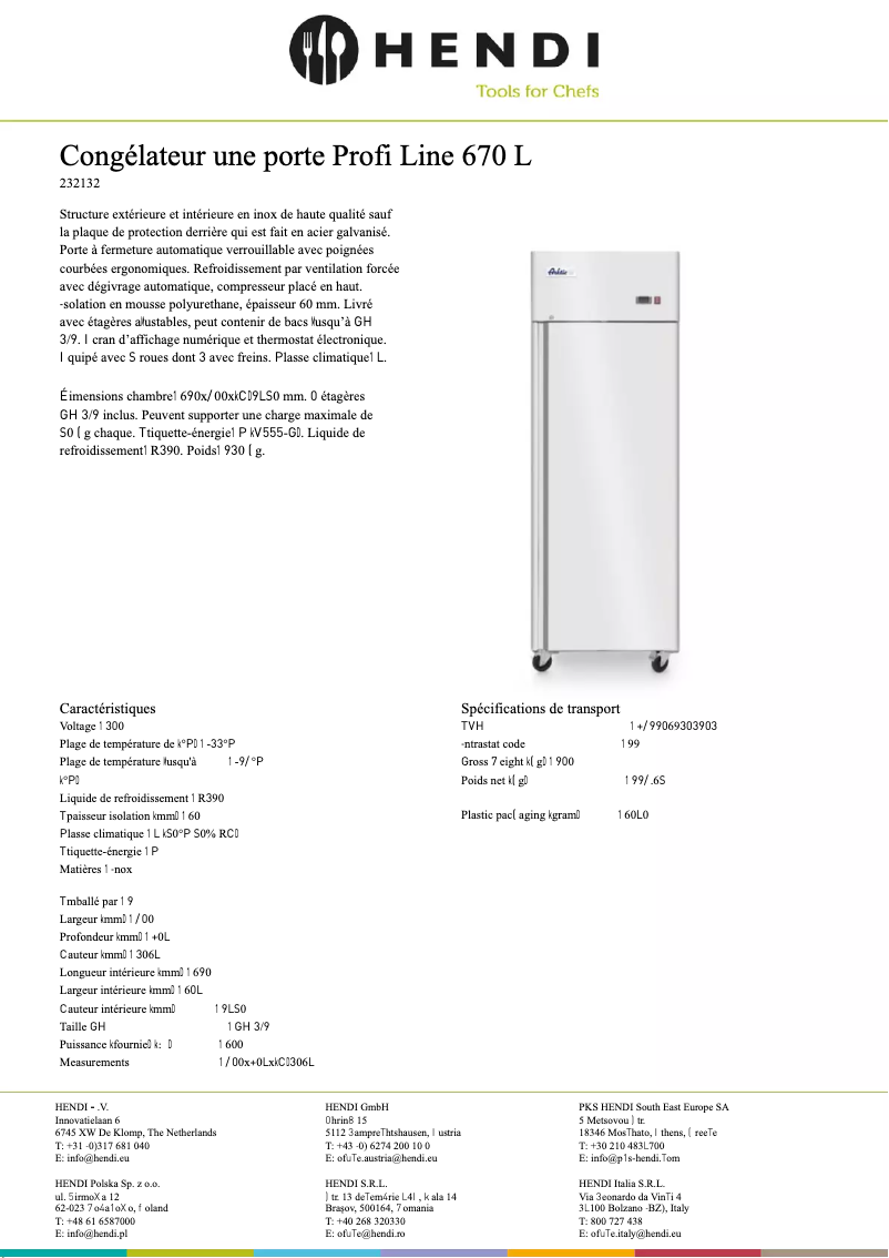 Page 1 de la notice Fiche technique Arktic 232132