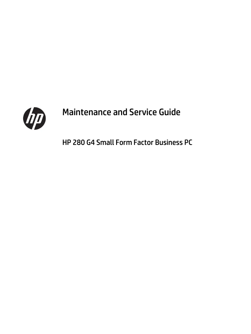 Page 1 de la notice Manuel utilisateur HP 280 G4 Small Form Factor