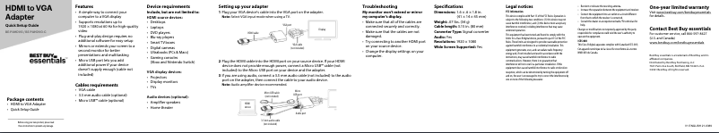 Page 1 de la notice Manuel utilisateur Best Buy BE-PAHDVG