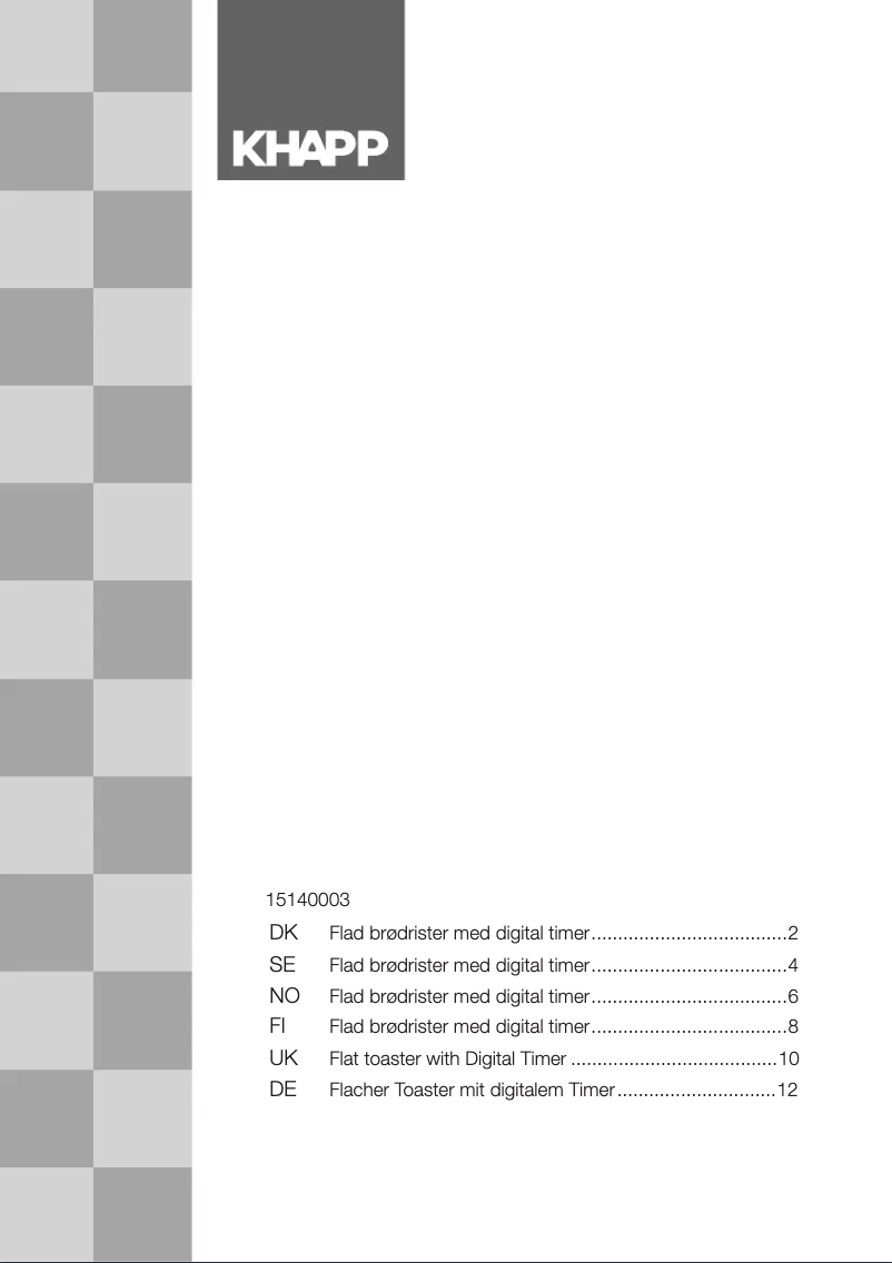 Page 1 de la notice Manuel utilisateur Khapp 15140003