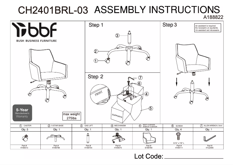 Page 1 de la notice Manuel utilisateur Bush CH2401BRL-03