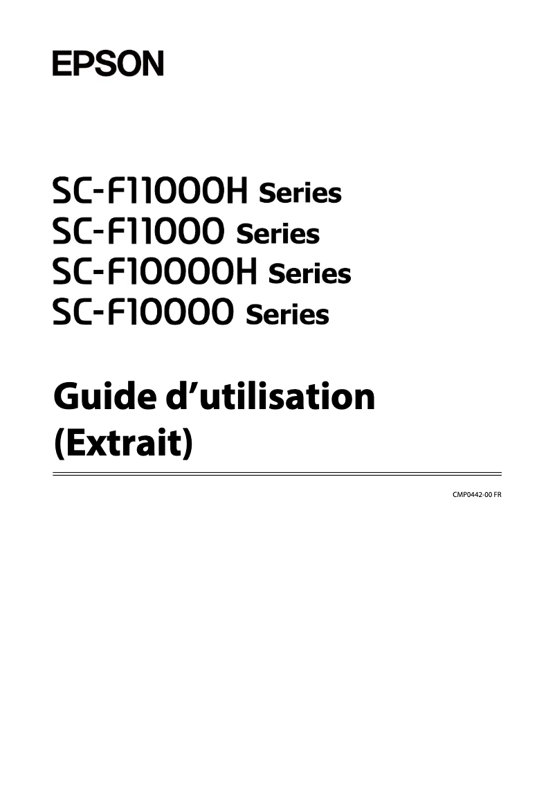 Page n°1 - Manuel utilisateur Epson SureColor SC-F11000