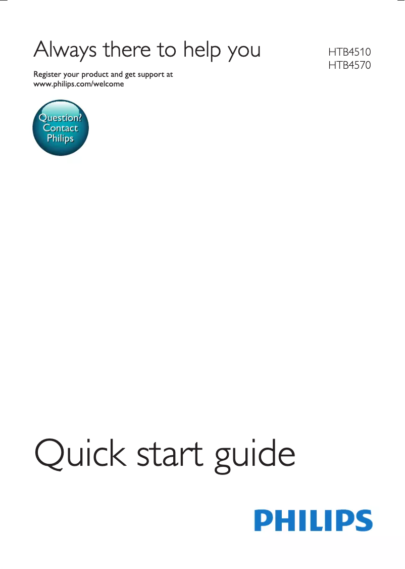 Page 1 de la notice Guide de démarrage rapide Philips HTB4570