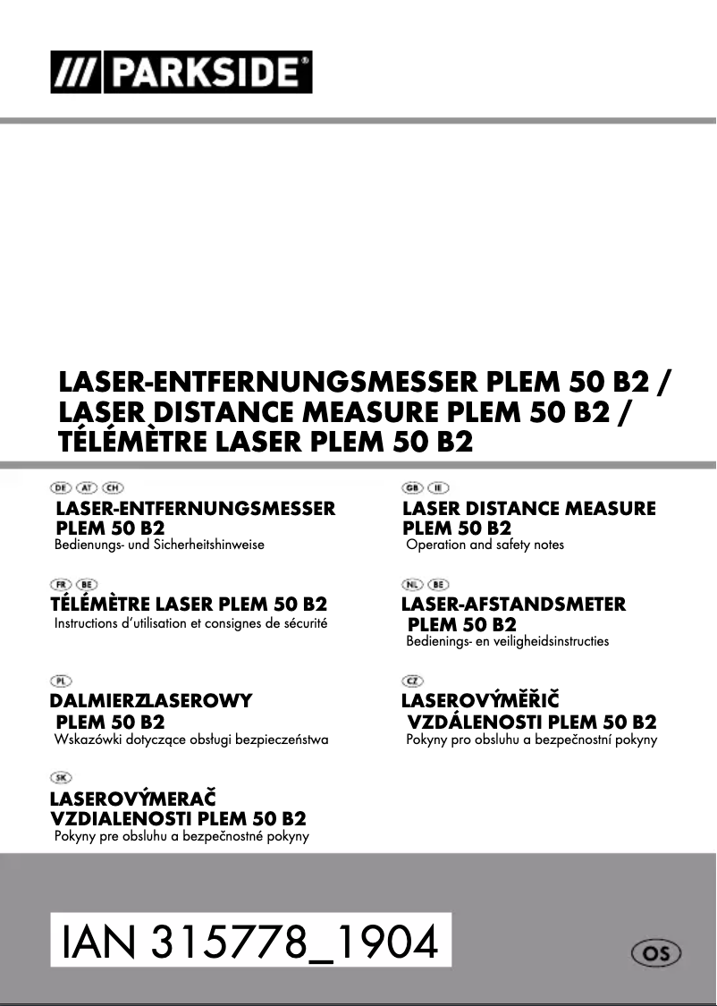 Page n°1 - Manuel utilisateur Parkside PLEM 50 B2