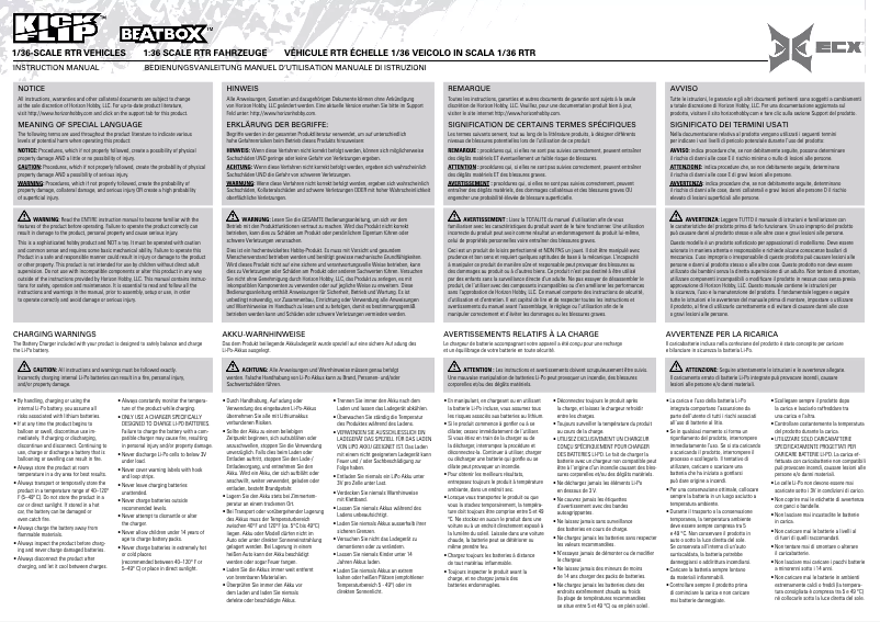Page 1 de la notice Manuel utilisateur ECX Kickflip ECX00010