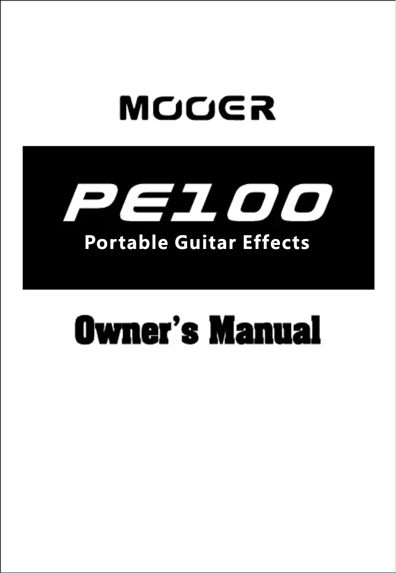Page n°1 - Manuel utilisateur Mooer PE100