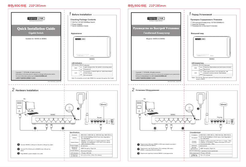 Imagen de la primera página del manual del dispositivo S505G