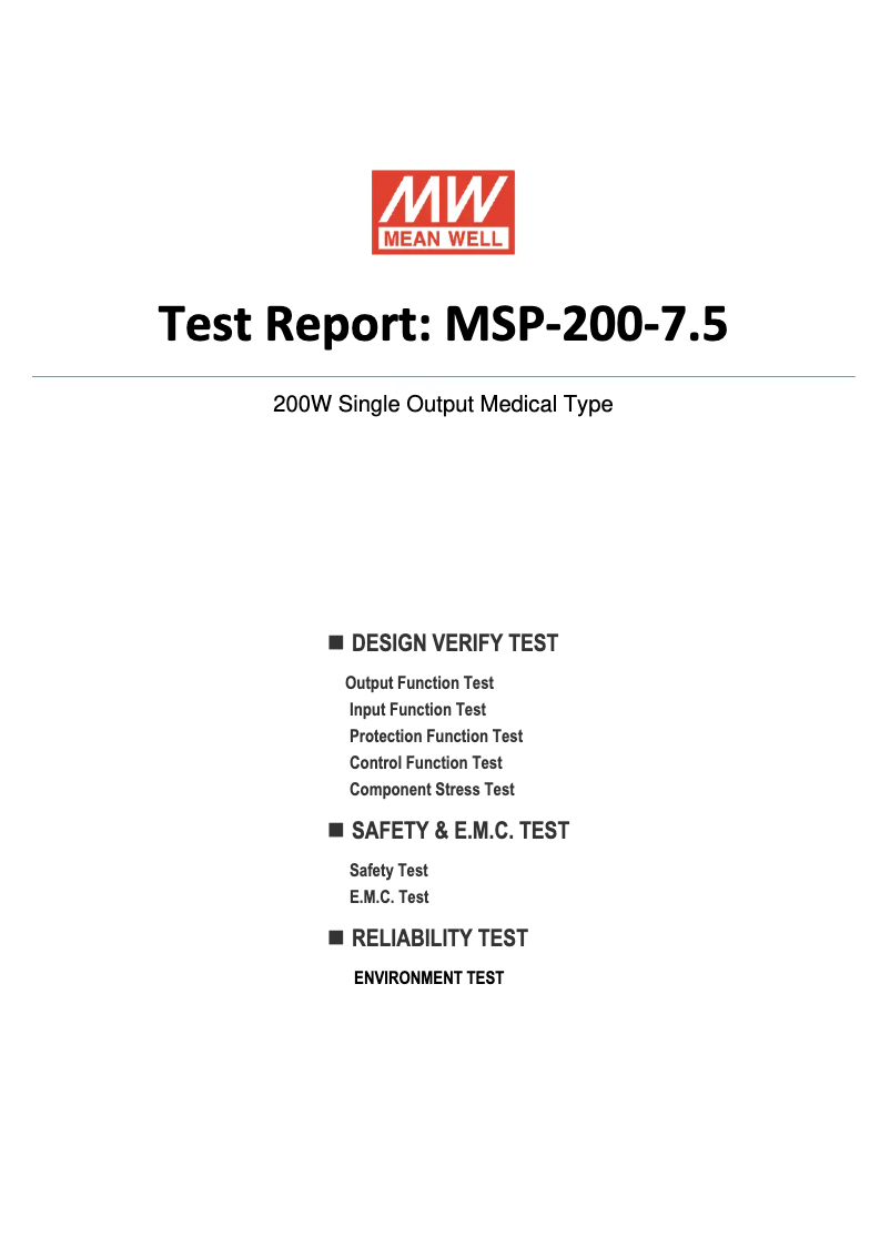 Image de la première page du manuel de l'appareil MSP-200-7.5