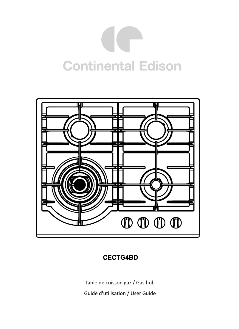 Page n°1 - Manuel utilisateur Continental Edison CECTG4BD