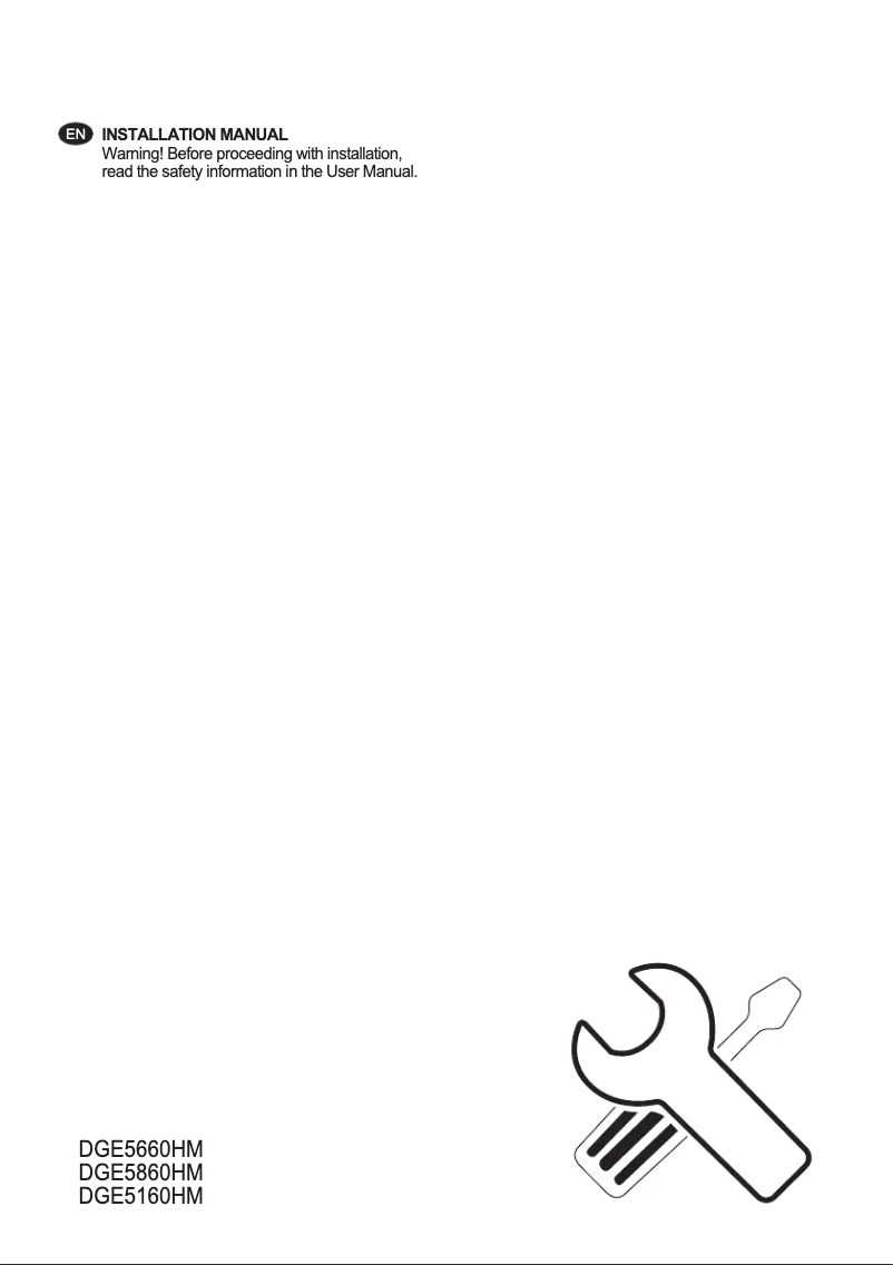 Page 1 de la notice Guide d'installation AEG DGE5860HM