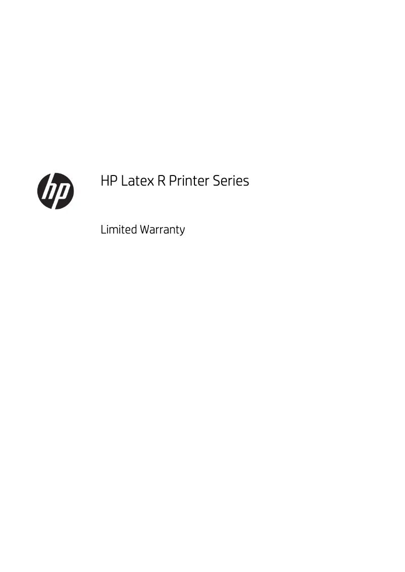 Page 1 de la notice Informations de garantie HP Latex R1000