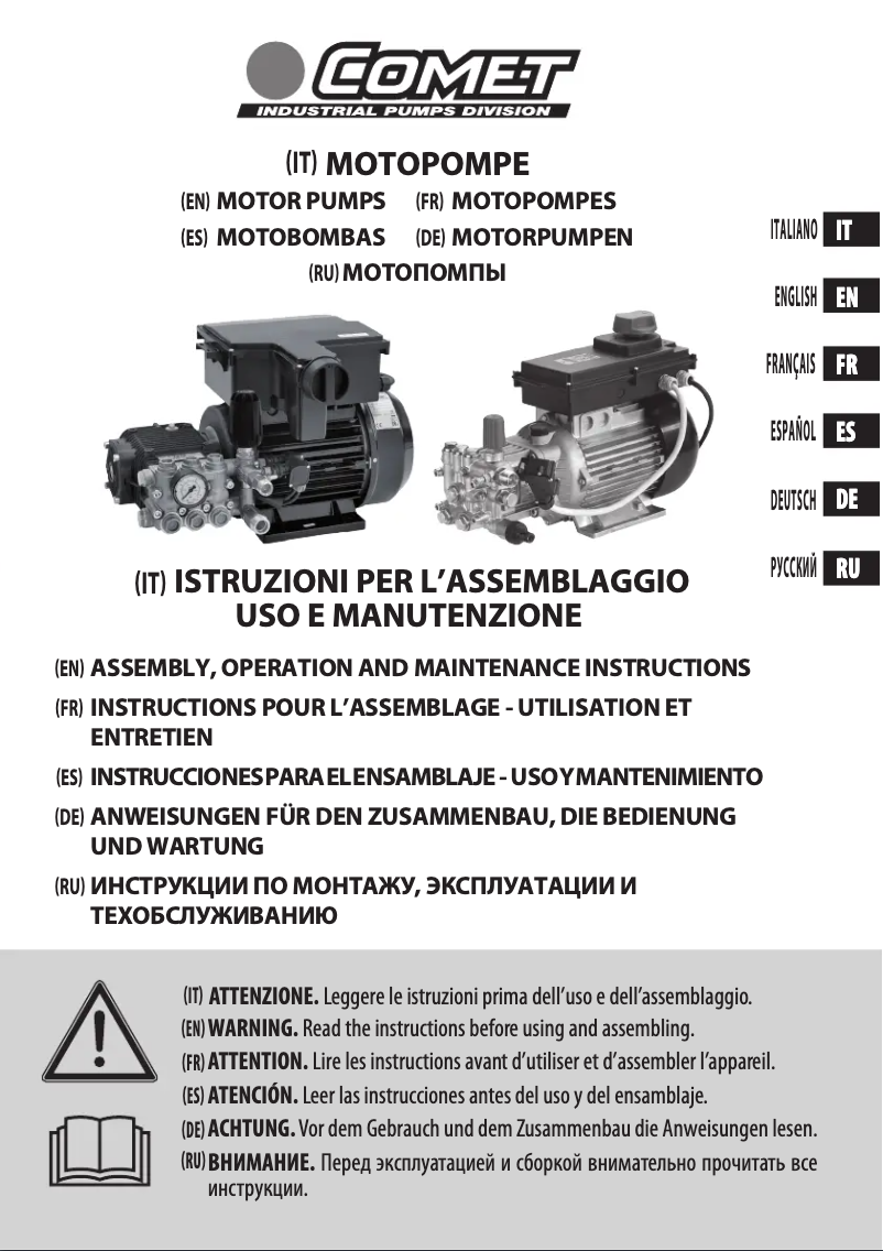 Page 1 de la notice Manuel utilisateur Comet MTP FW2 MISTING