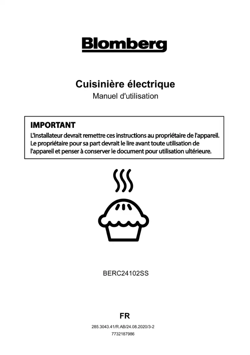 Page n°1 - Manuel utilisateur Blomberg BERC24102SS