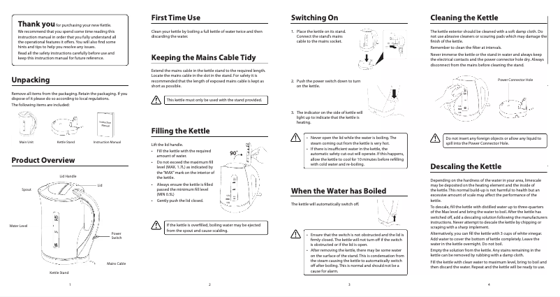 Page 1 de la notice Manuel utilisateur Currys Essentials C17JKW17