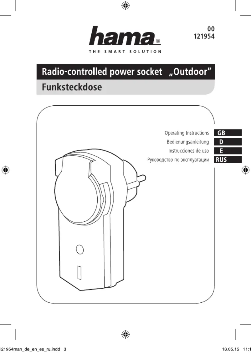 Page n°1 - Manuel utilisateur Hama Radio controlled power socket Outdoor