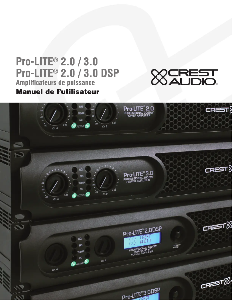 Image de la première page du manuel de l'appareil Pro-LITE 2.0 DSP