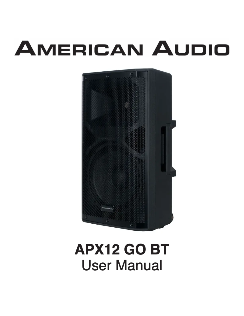 Page 1 de la notice Manuel utilisateur American Audio APX12 GO BT